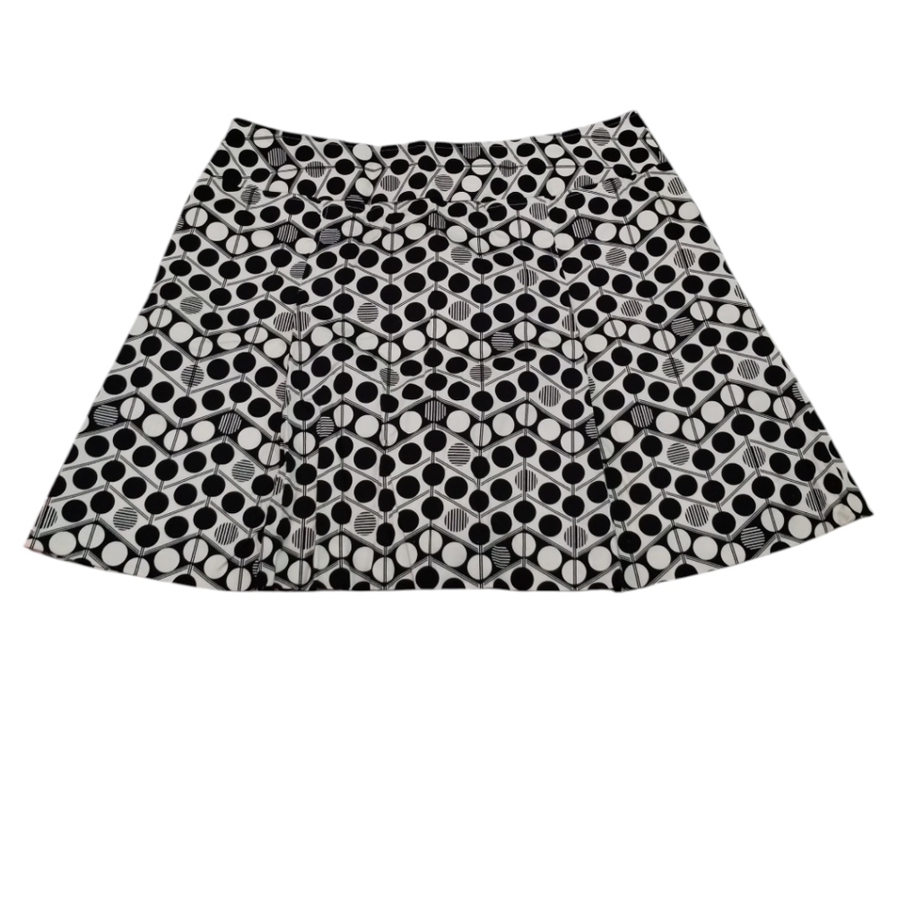 LizGolf Women's 12 Skirt Skort Black & Cream Polka Dot Side Zip Golf Performance